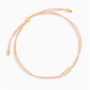 NWT Gorjana Alphabet Prism Bracelet "D” Initial Peach Gold Bracelet Adjustable